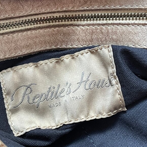 REPTILE's HOUSE Large Brown Faux Crocodile Leather Shoulder Bag: NWOT! - Picture 5 of 9